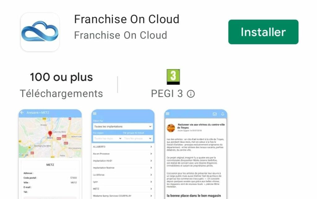 application mobile franchise